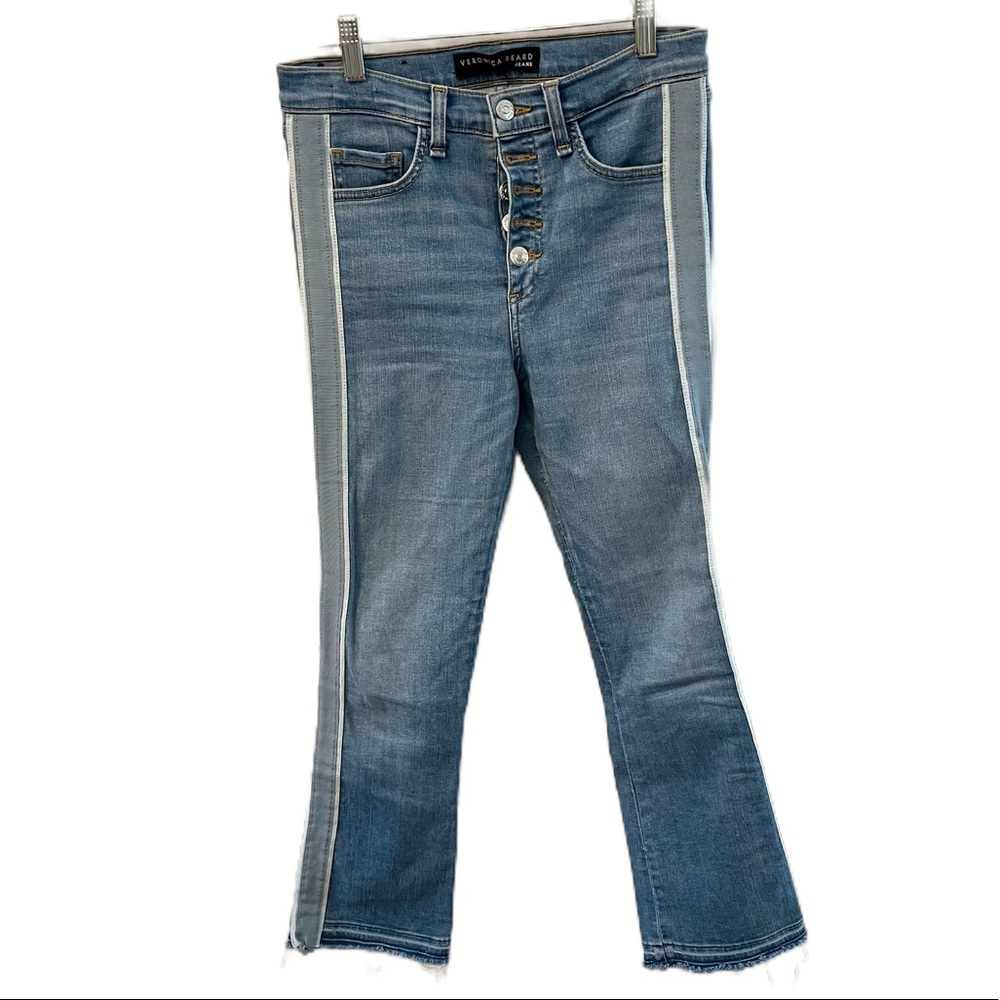 Veronica Beard Jeans Carolyn 10” Baby Boot Jeans in Ocean Blue Wash